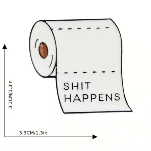 3/$25 Toilet paper enamel pin brooch adult humor - Picture 3 of 5